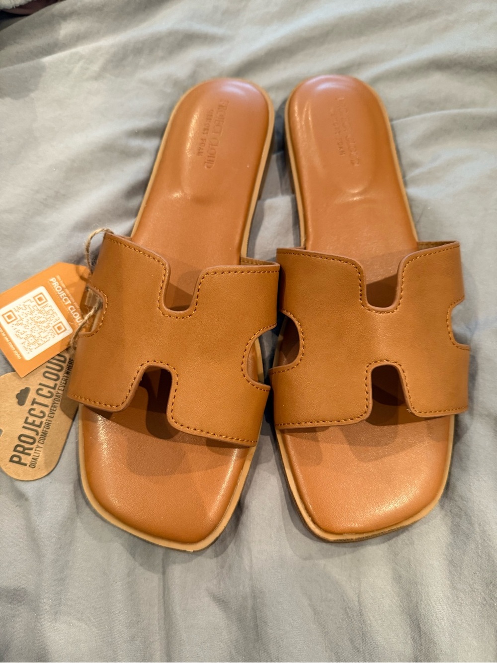 Project Cloud Tan Slide Sandals for Women